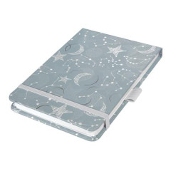 Zpisnk, exkluzvny, 110x79 mm, bodkovan, 79 listov, tvrd oblka, SIGEL "Jolie" Cosmic Fantasy Grey