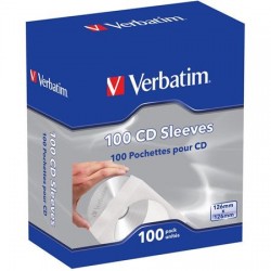 Oblky na CD/DVD, papierov, s okienkom a samolepiacim ukom, VERBATIM, biela