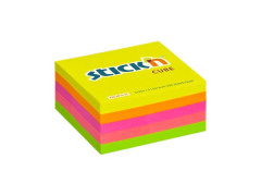 Samolepiaci poznmkov blok, 51x51 mm, 250 listov, STICK N, nenov farby