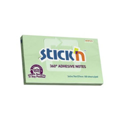 Samolepiaci poznmkov blok, 76x127 mm, 100 listov, STICK N 360, zelen