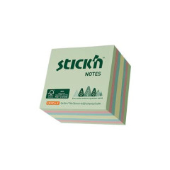 Samolepiaci blok, 76x76mm, 400 listov, STICK N, farby lesa, mix pastelovch farieb