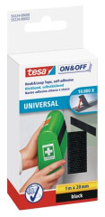 Such zips, samolepiaci, univerzlny, 20 mm x 1 m, TESA "On&Off",  ierna