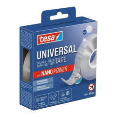 Lepiaca pska, obojstrann, opakovane pouiten, priehadn, 30 mm x 3 m, TESA "Universal Nanotape"