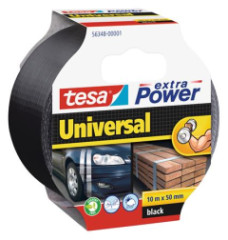 Textiln pska, 50 mm x 10 m, TESA "extra Power", ierna
