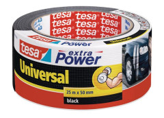 Textiln pska, 50 mm x 25 m, TESA "extra Power", ierna