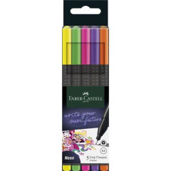 Liner, sada, 0,4 mm, FABER-CASTELL "Grip", 5 rznych nenovch farieb