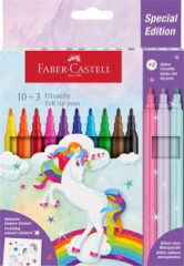 Fixky, sada, FABER-CASTELL "Jednoroec" 10 rznych farieb + 3 trblietav