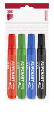 Popisova na flipchartov tabule, sada, 1-3 mm, kueov hrot, ICO "Artip 11 XXL", 4 rzne farby