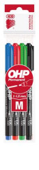 Permanentn popisova, sada, OHP, 1-1,5 mm, M, ICO, 4 rzne farby