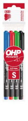 Permanentn popisova, sada, OHP, 0,3 mm, S, ICO, 4 rzne farby