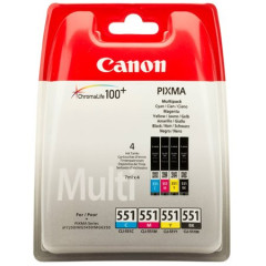 CLI-551KIT npln multipack, do tlaiarn Pixma iP7250, MG5450 , CANON b+c+m+y, 4*7ml