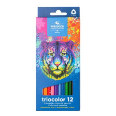 Farebn ceruzky, sada, trojhrann, KOH-I-NOOR "Tiger 3132/12", 12 rznych farieb