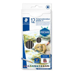 Akvarelov ceruzky, farebn, sada, eshrann, STAEDTLER "tinted 146 10T", 12 rznych farieb