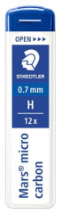 Grafitov tuha, H, 0,7 mm, STAEDTLER "Mars Micro Carbon250"