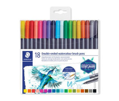 Fixky v tvare tetca, sada, 0,5-0,8/1,0-6,0 mm, obojstrann, STAEDTLER "3001", 18 farieb