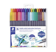 Fixky v tvare tetca, sada, 0,5-0,8/1,0-6,0 mm, obojstrann, STAEDTLER "3001", 36 farieb