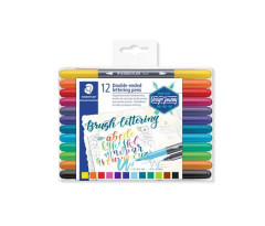 Fixky v tvare tetca, sada, 0,5-0,8/1,0-6,0 mm, obojstrann, STAEDTLER "3004", 12 farieb