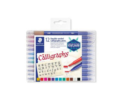 Kaligrafick popisova, sada, 2,0/3,5 mm, obojstrann, STAEDTLER "3005", 12 farieb