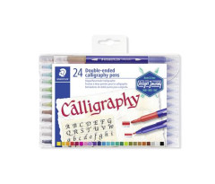 Kaligrafick popisova, sada, 2,0/3,5 mm, obojstrann, STAEDTLER "3005", 24 farieb