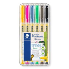 Liner, sada, 0,6 mm,  STAEDTLER "Noris 307", 6 rznych farieb