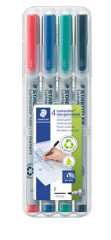 Nepermanentn popisova, sada, OHP, 0,6 mm, STAEDTLER "Lumocolor 316 F", 4 rzne farby