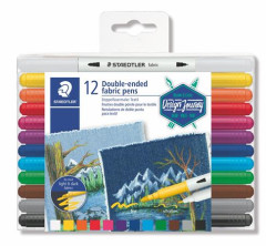 Popisova na textil, obojstrann, STAEDTLER "3190", 12 rznych farieb