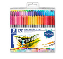 Fixky, sada, 0,8/3,0 mm, obojstrann, STAEDTLER "3200", 120 rznych farieb