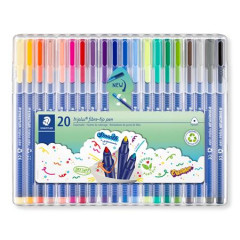 Liner, sada, 1 mm, STAEDTLER "Triplus 323", 20 rznych farieb
