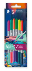 Popisova, sada, 1/3 mm, obojstrann, vypraten, STAEDTLER "3280", Multiverzum 1, 6 rznych farieb