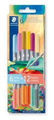 Popisova, sada, 1/3 mm, obojstrann, vypraten, STAEDTLER "3280", Multiverzum 2, 6 rznych farieb