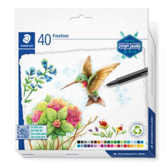 Liner, sada, 0,3 mm, STAEDTLER "Triplus 334 Design Journey", 40 rznych farieb