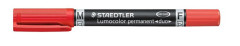 Permanentn popisova, F/M, 0,6/1,5 mm, kueov, s 2 hrotmi, STAEDTLER "Lumocolor Duo", erven