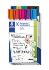 Popisova na tabule, sada, 2mm, kueovit,STAEDTLER "Lumocolor 351", 10 rznych farieb