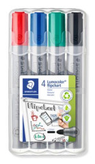 Popisova na flipcharty, sada, 2 mm, kueov hrot, STAEDTLER "356", 4 rzne farby