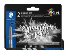 Popisova, 1 mm, kuelov, 2 ks, STAEDTLER "Pigment pen 376", intenzvny ierny