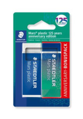 Guma, STAEDTLER "Mars Plastic 526 , 125 years", modr-zelen