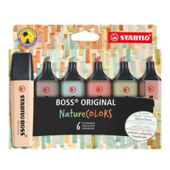 Zvrazova, sada, 2-5 mm, STABILO "BOSS original NatureColors", 6 rznych farieb