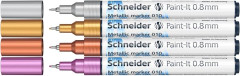 Akrylov popisova, sada, 0,8 mm, SCHNEIDER "Paint-It 010", 4 rzne farby