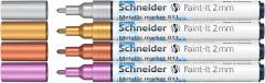 Akrylov popisova, sada,  2 mm, SCHNEIDER "Paint-It 011", 4 rzne farby