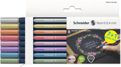 Roller, metalick, sada,  0,4 mm, SCHNEIDER "Paint-It 050", 8 rznych farieb