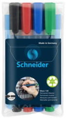 Permanentn popisova, sada, 1-3 mm, kueov hrot, SCHNEIDER "Maxx 130", 4 rzne farby