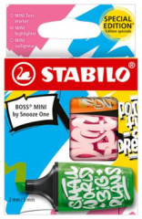 Zvrazova, sada, 2-5 mm, STABILO, "Boss Mini Snooze One", 3 rzne farby
