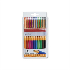 Roller, sada, 0,5 mm, STABILO "PointVisco", 10 rznych farieb