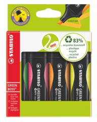 Zvrazova, sada, 2-5 mm, STABILO "Green Boss", 4 rzne farby