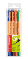 Fixky, sada, 0,8 mm, STABILO "Greenpoint", 4 rzne farby