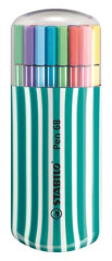 Fixky, sada, 1 mm, tyrkysov puzdro, STABILO "Pen 68 Zebrui", 20 rznych farieb