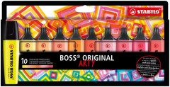 Zvrazova, sada, 2-5 mm, STABILO "BOSS original Arty", 10 teplch farieb