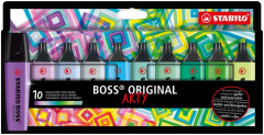 Zvrazova, sada, 2-5 mm, STABILO "BOSS original Arty", 10 studench farieb