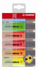 Zvrazova, 2-5 mm, STABILO "BOSS original", 6 rznych farieb