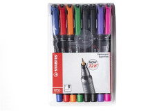 Permanentn popisova, 0, 4 mm, STABILO "OHPen S", 8 rznych farieb
